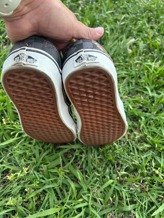 Vans Asher Floral Checkerboard Slip-Ons Sneakers Size 6 - Picture 5 of 5